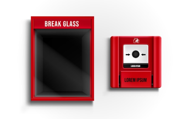 Free vector break glass for fire extinguisher