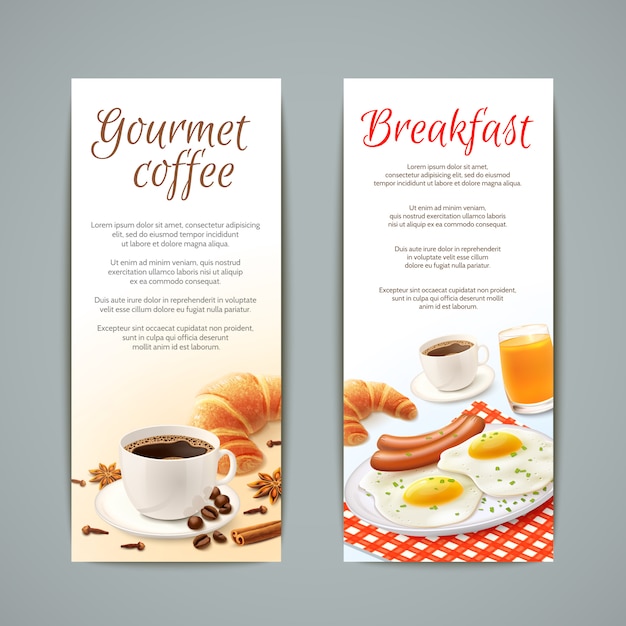 Free vector breakfast banners set