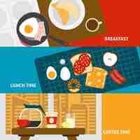 Free vector breakfast banners set