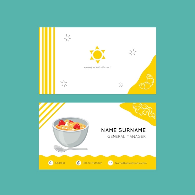 Free vector breakfast business card template