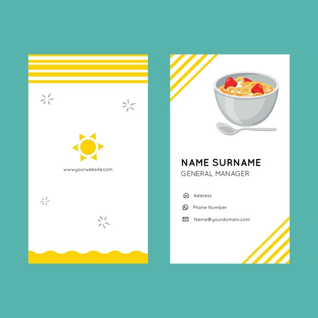 Breakfast business card template