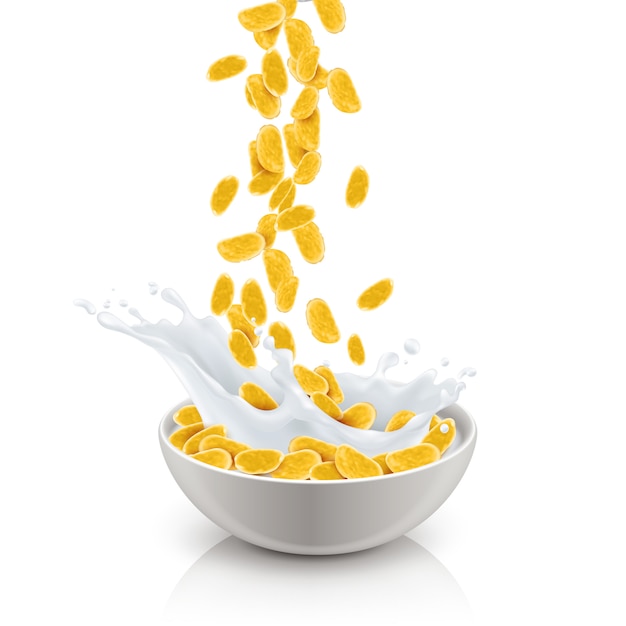 Free vector breakfast cereals realistic composition