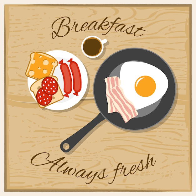 Breakfast color flat concept