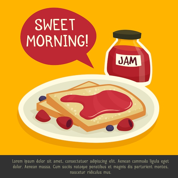 Breakfast concept with sweet morning remark