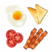 Free vector breakfast food 4 top view icons