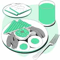 Free vector breakfast food concept illustration