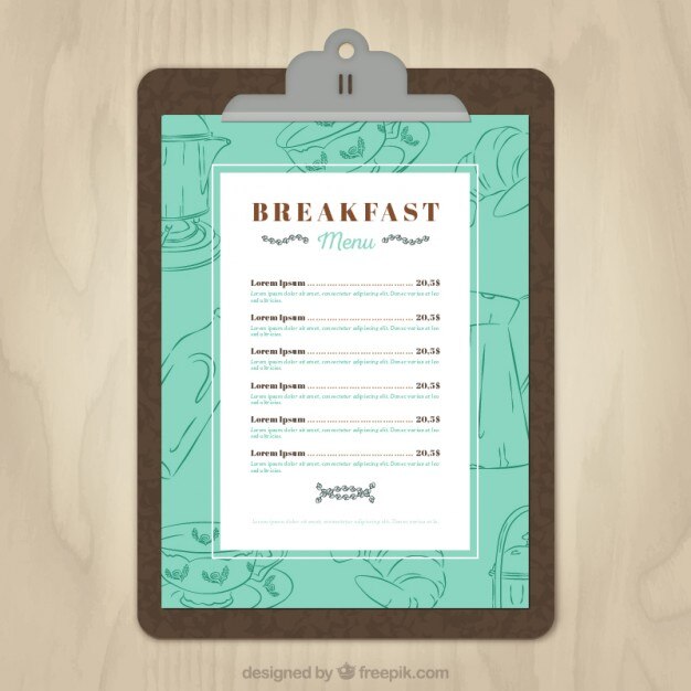 Breakfast menu template