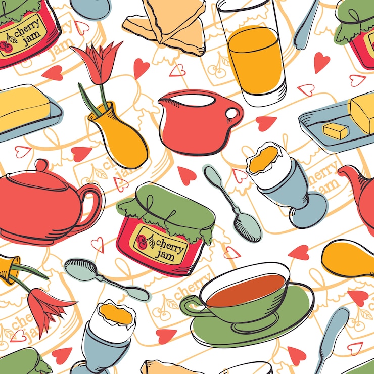 Free Vector breakfast pattern