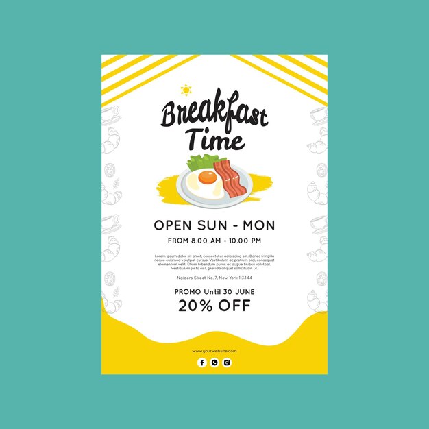 Breakfast poster template