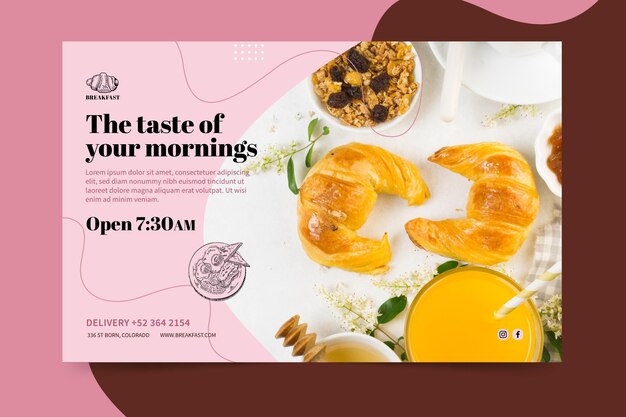 Breakfast restaurant banner template