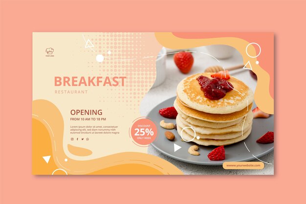 Breakfast restaurant banner template
