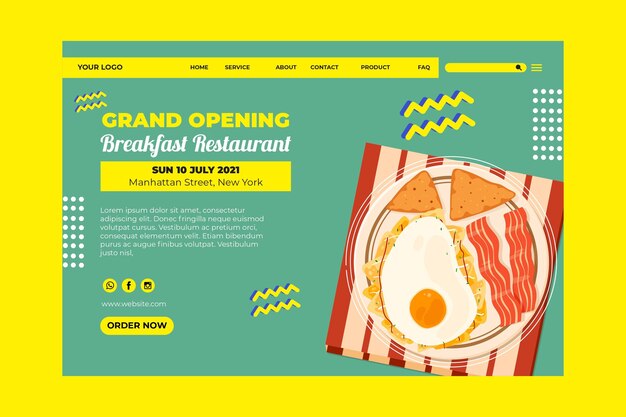 Breakfast restaurant landing page