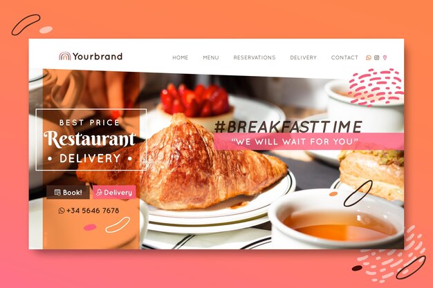 Breakfast restaurant landing page