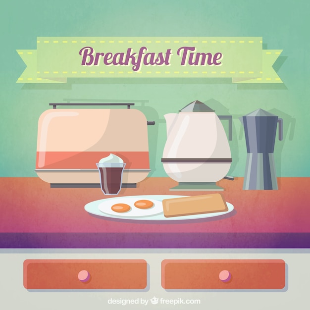 Бесплатное векторное изображение Время завтрака