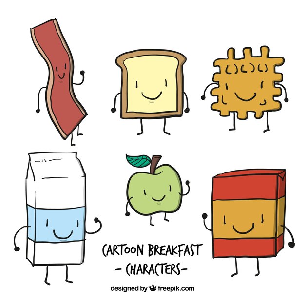 Free Vector | Breakfast with nice hand drawn food