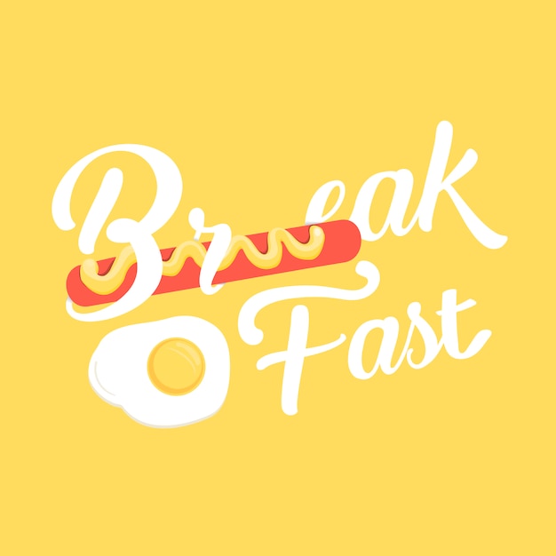 Breakfast Word Egg Icon Concept