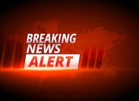 Free vector breaking news alert background in red theme