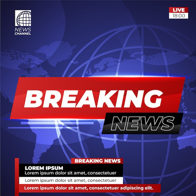 Free vector breaking news banner