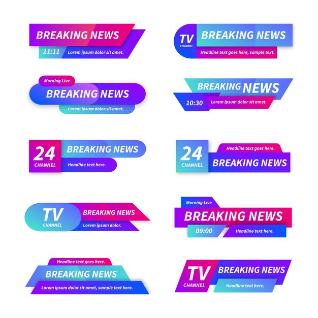 Breaking news banners collection