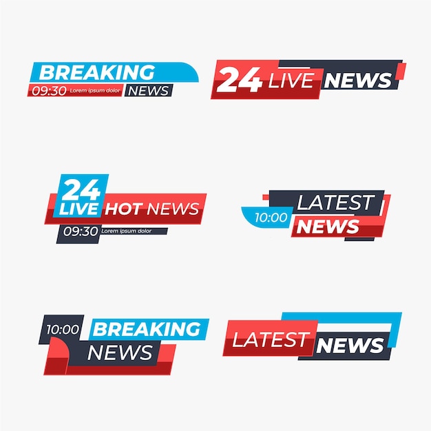 Free vector breaking news banners collection