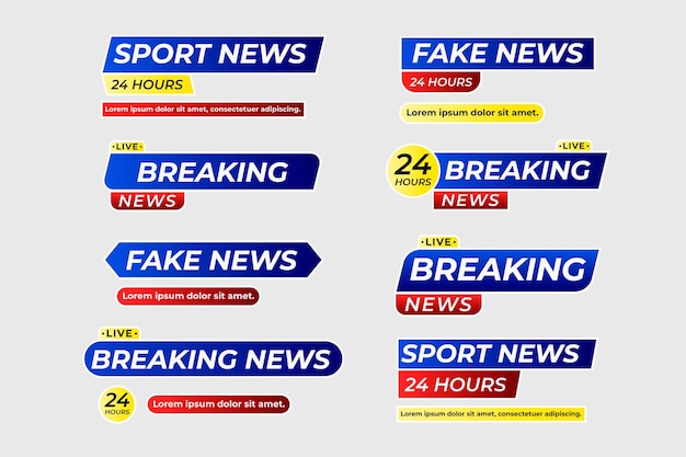 Free vector breaking news banners collection