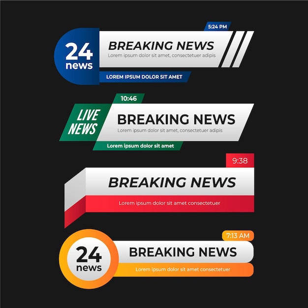 Breaking news banners collection