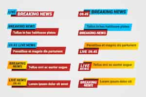 Free vector breaking news banners concept