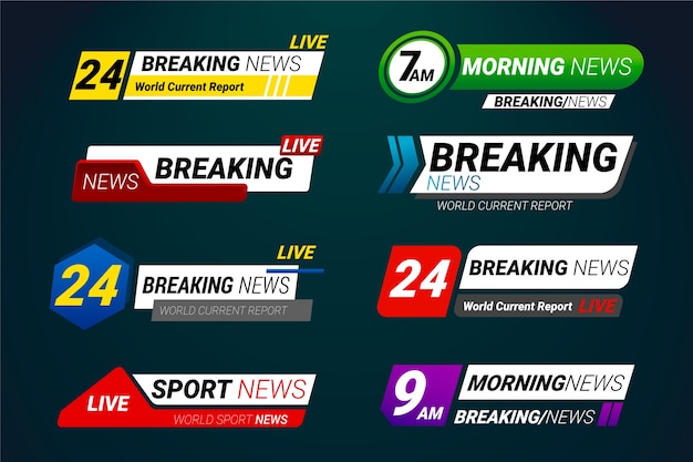 Breaking news banners set template