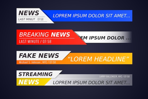 Breaking news banners set