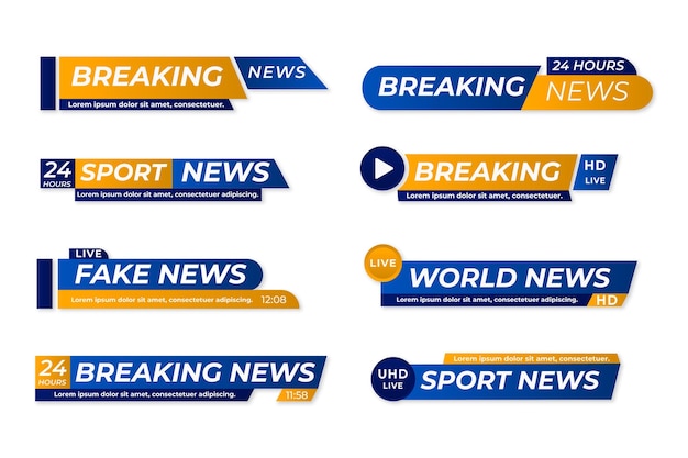 Free vector breaking news banners set