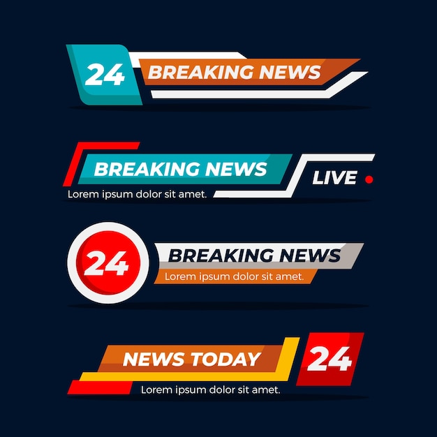 Free vector breaking news banners theme