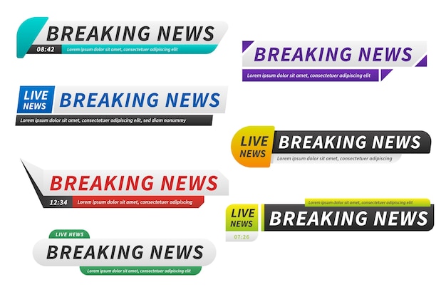 Breaking news banners various design