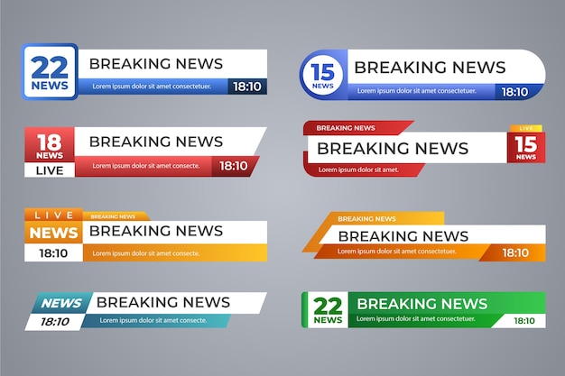 Free vector breaking news banners