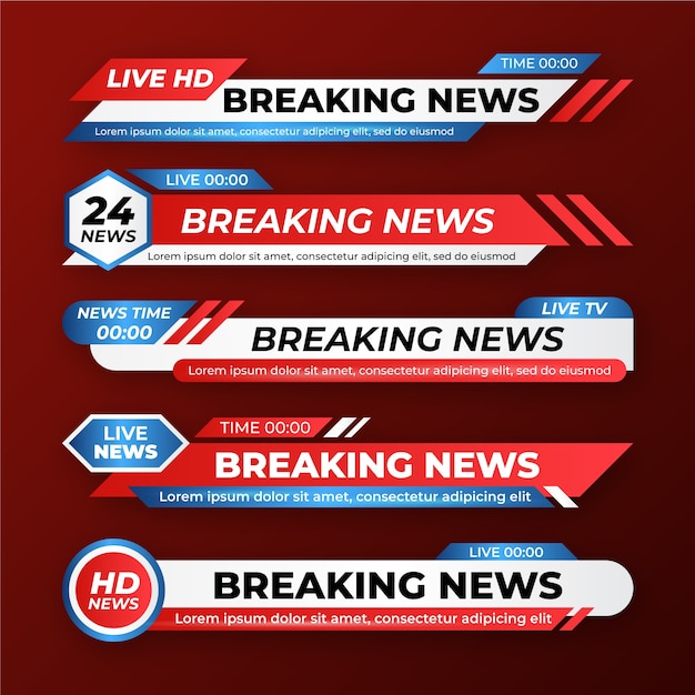 Free vector breaking news banners