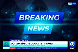 Free vector breaking news television concept