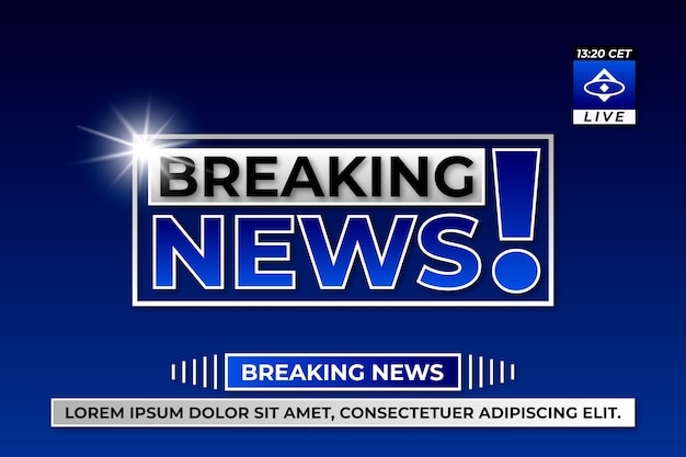 Free vector breaking news template banner