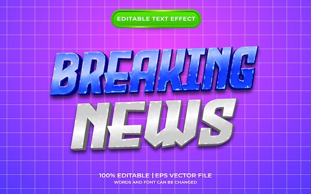 Breaking news text effect template style