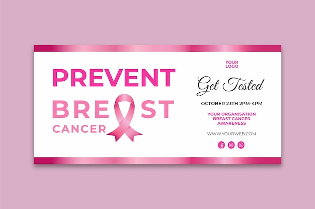 Free vector breast cancer awareness banner template