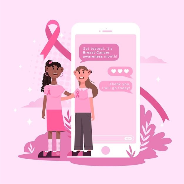 Free vector breast cancer awareness celebration