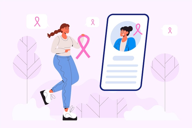 Free vector breast cancer awareness concept illustration