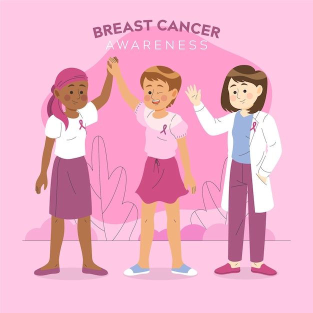 Free vector breast cancer awareness concept illustration