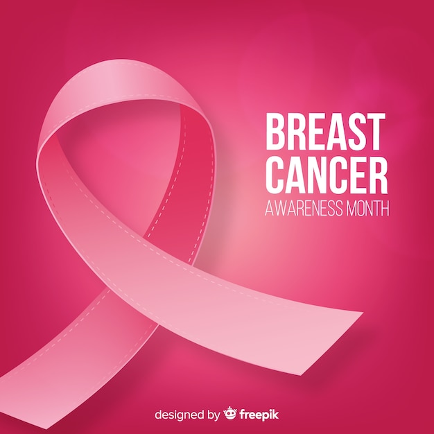 Free vector breast cancer awareness event with realistic design