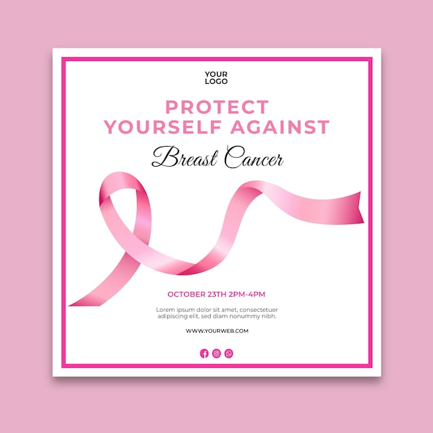 Free vector breast cancer awareness flyer design