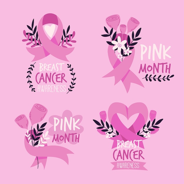 Breast cancer awareness label pack