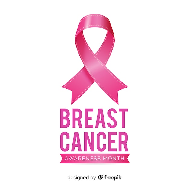 Breast cancer awareness month background with pink ribbon