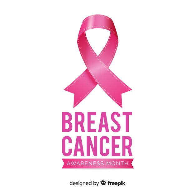 Значок месяца рака молочной железы с розовой лентой