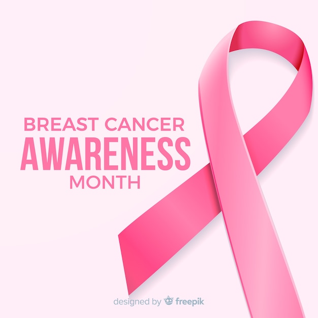 Breast cancer awareness month background with pink ribbon