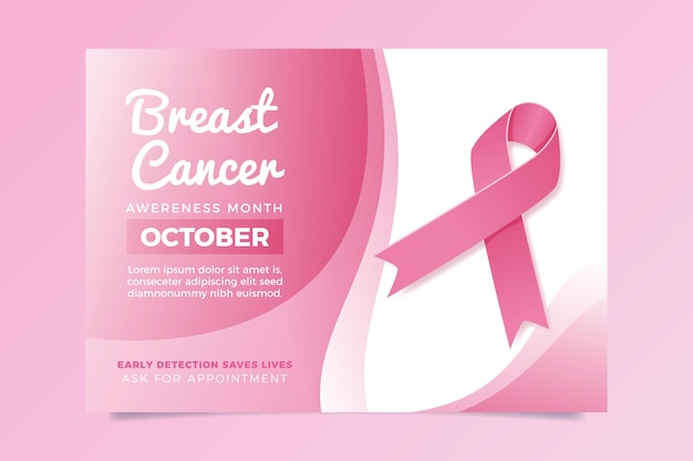 Шаблон баннера месяц осведомленности о раке груди