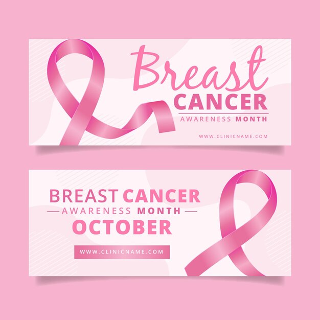Breast cancer awareness month banner template