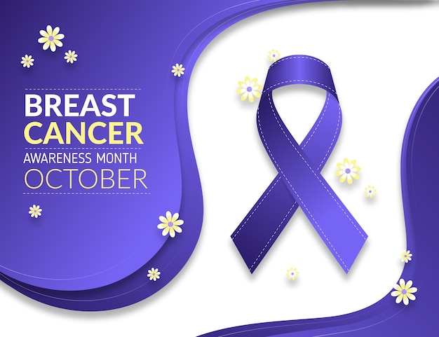 Free vector breast cancer awareness month banner